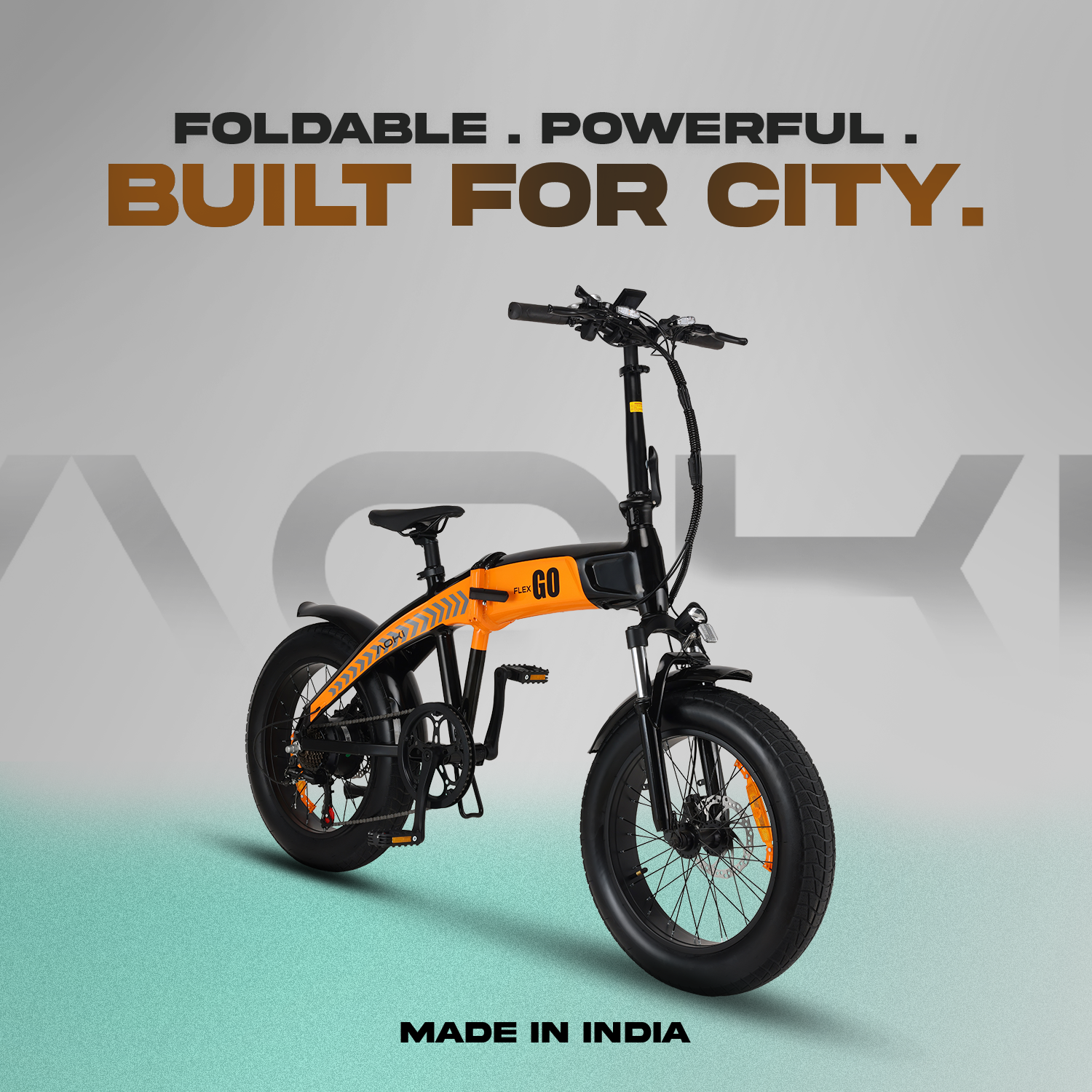 Flex GO – Best Foldable Fat Tyre Electric Cycle in India | Amber - Image 2