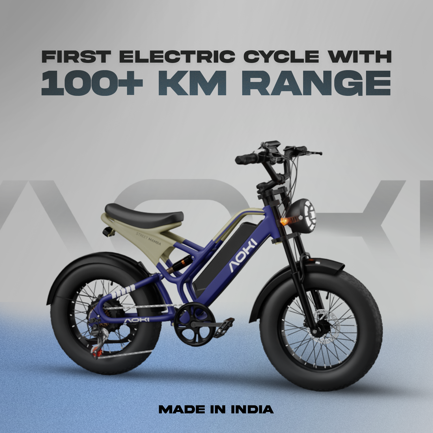 Street Mamba – Best Long Range Fat Tyre Electric Cycle in India | Midnight Blue