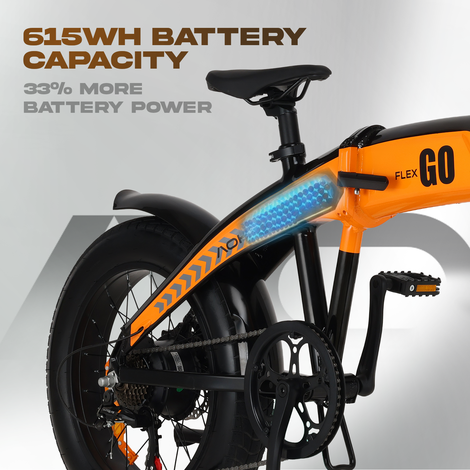 Flex GO – Best Foldable Fat Tyre Electric Cycle in India | Amber - Image 3