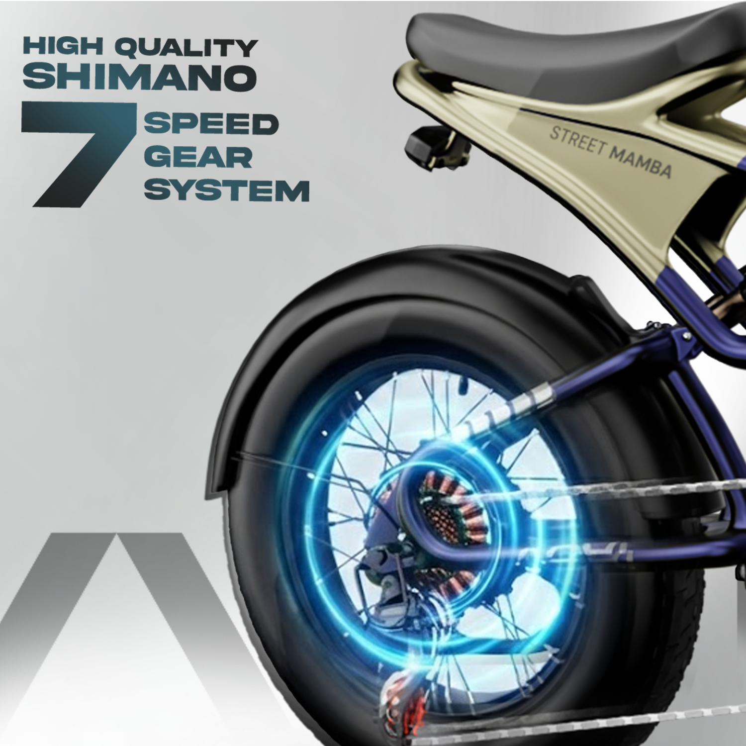 Street Mamba – Best Long Range Fat Tyre Electric Cycle in India | Midnight Blue - Image 6