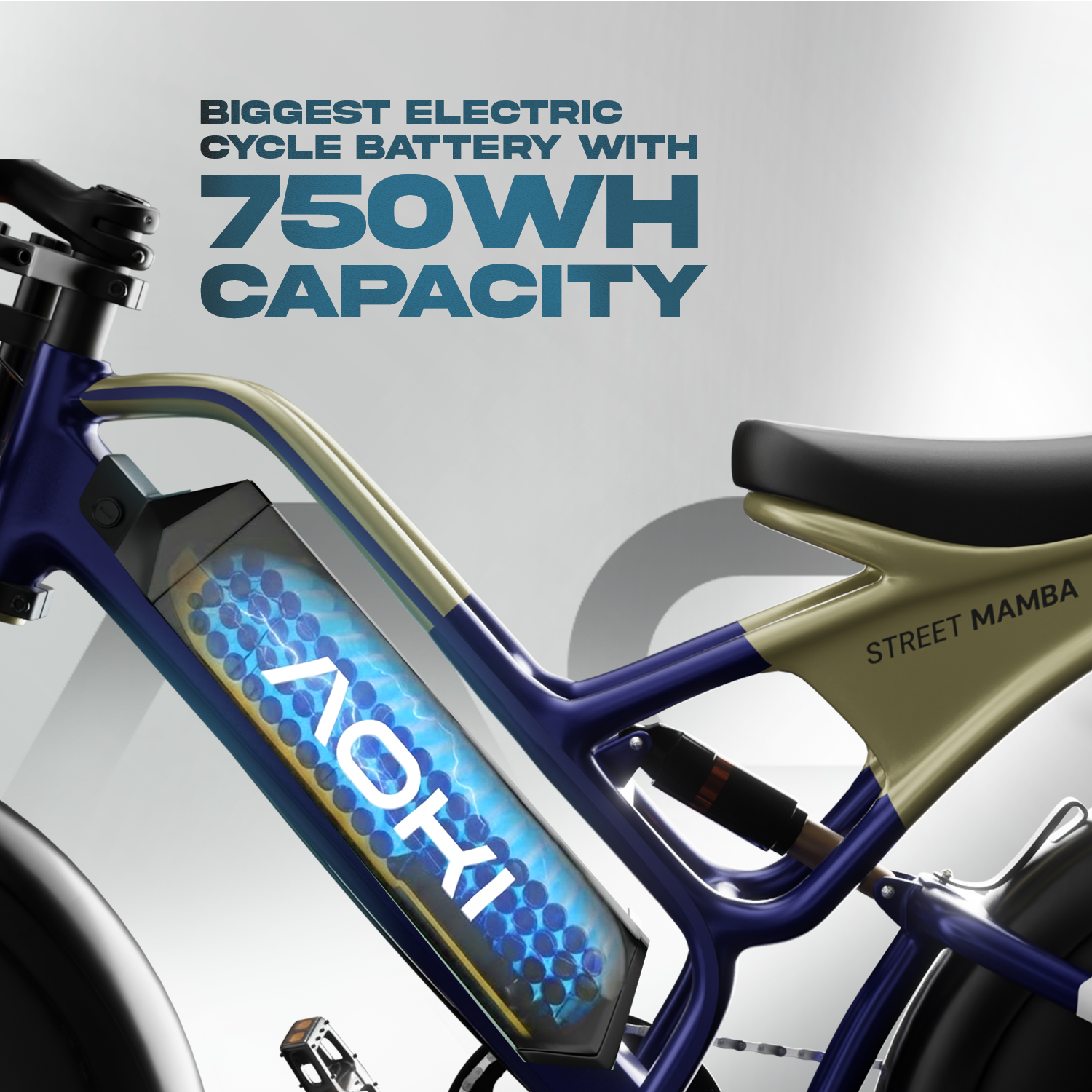 Street Mamba – Best Long Range Fat Tyre Electric Cycle in India | Midnight Blue - Image 3