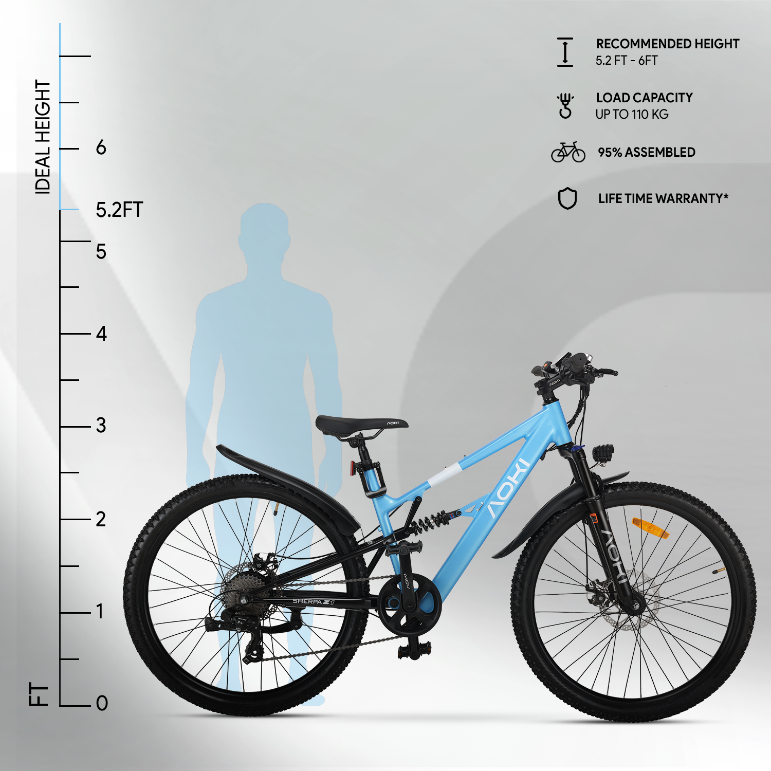 Sherpa Z1 – Best Budget Electric Mountain Bike in India | Aoki - Image 5